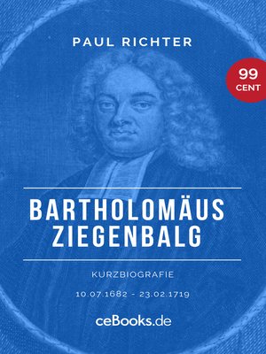 cover image of Bartholomäus Ziegenbalg 1682 – 1719